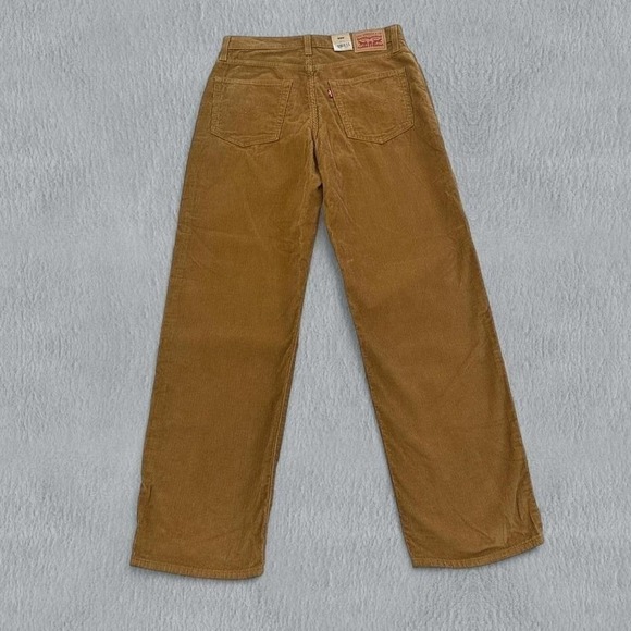 NWT Levis 94 Baggy Corduroy Jeans Womens 30x31 Brown Pants Mid Rise Straight Leg - Picture 2 of 15